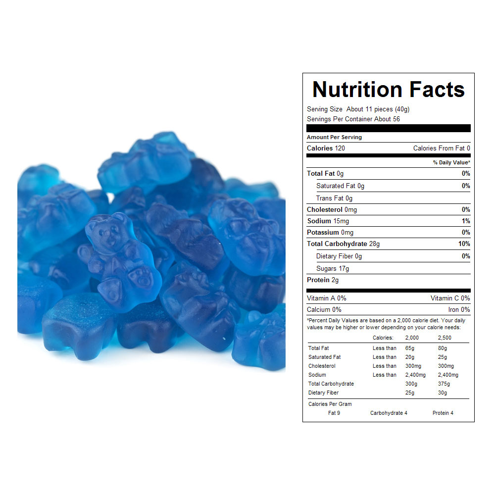 Buy Blue Raspberry Gummy Bears Bulk Candy (20 lbs) Vending Machine Supplies For Sale