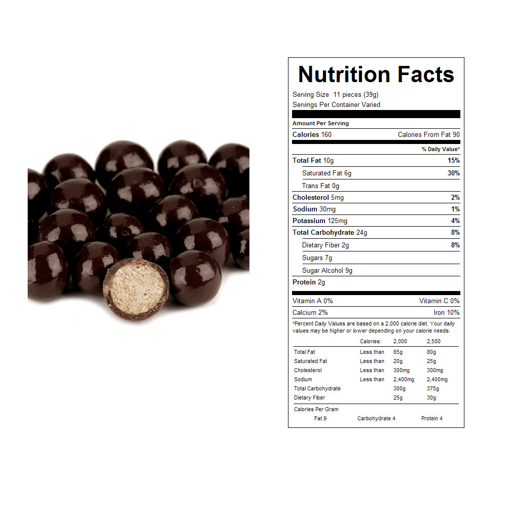 Buy Dark Chocolate Dipped Bulk Malt Balls in Bulk NO Sugar Added (10