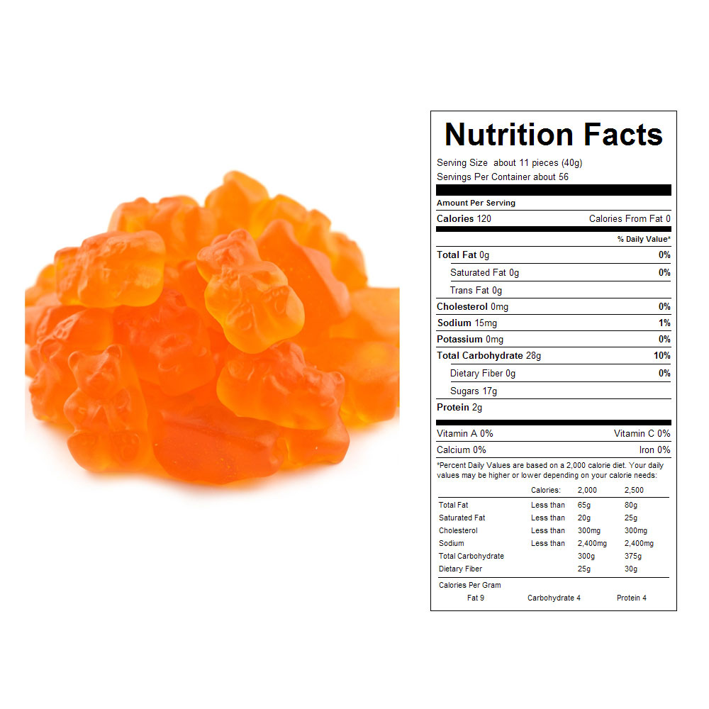 Buy Orange Gummy Bears Bulk Candy (20 lbs) Vending Machine Supplies For Sale