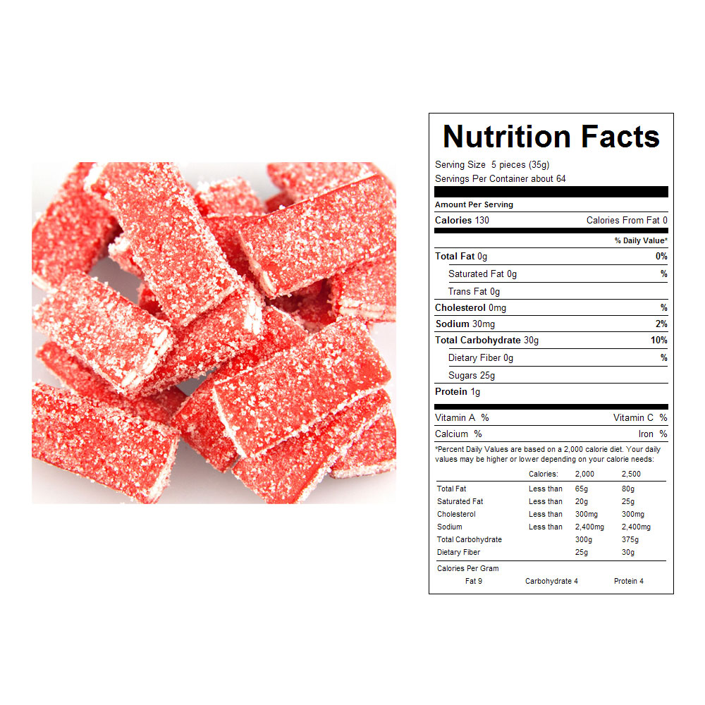 Buy Sour Strawberry Licorice Bites Bulk Candy (30 lbs) Vending