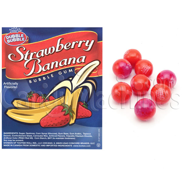 Strawberry Banana Vending Gumballs (1inch /850 ct)