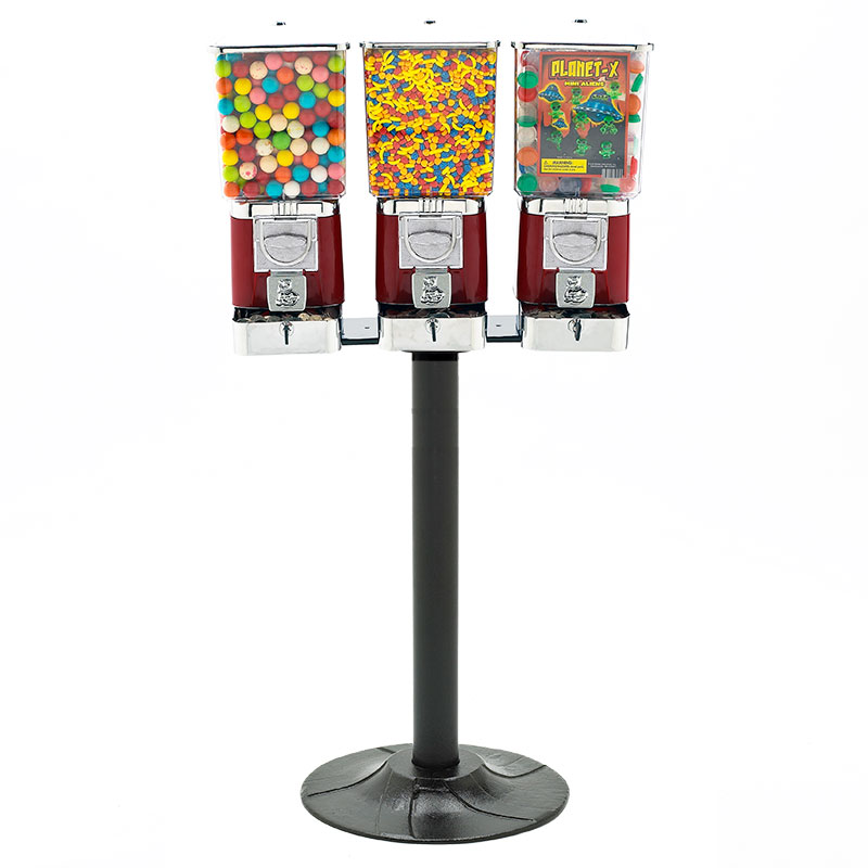 Buy Rhino Pro Metal Three Head Bulk Vending Machines with Stand Vending Machine Supplies For Sale