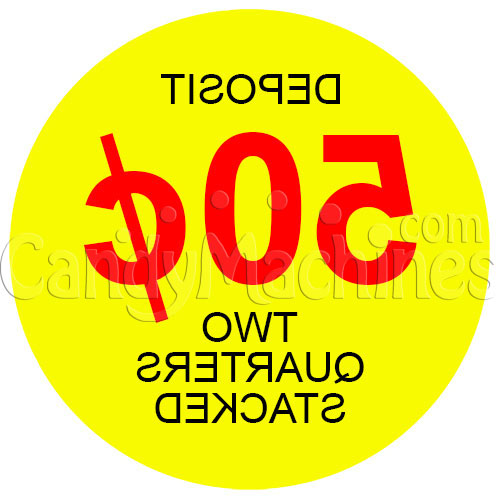 Buy 50 Cent SingleSlot Stacked Coin Vending Machine Decal (Inside) Vending Machine Supplies