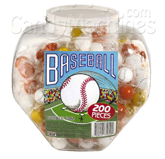 Buy Baseball Gumballs, Single Wrapped - 200 ct. Jar - Vending Machine ...