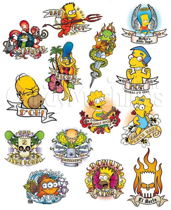 Buy Simpsons Vending Tattoos - Vending Machine Supplies 