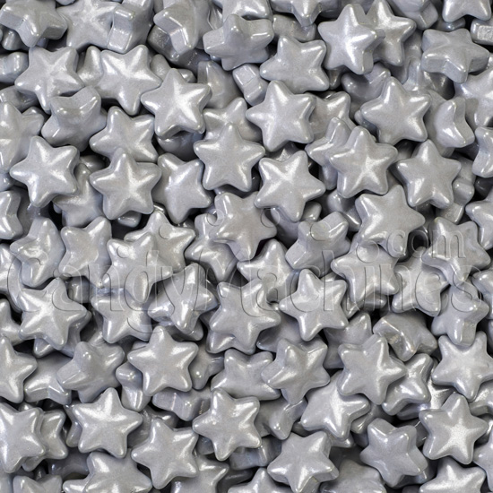 Shimmer Silver Stars Candy by the Pound