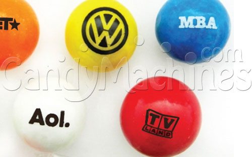 Custom Logo Printed Gumballs - 1 inch