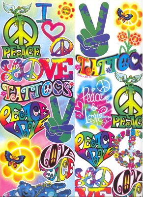 Peace Love Tattoos Temporary Vending Tattoos