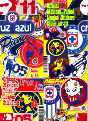 Mexican Futbol (Soccer) League Vending Stickers 