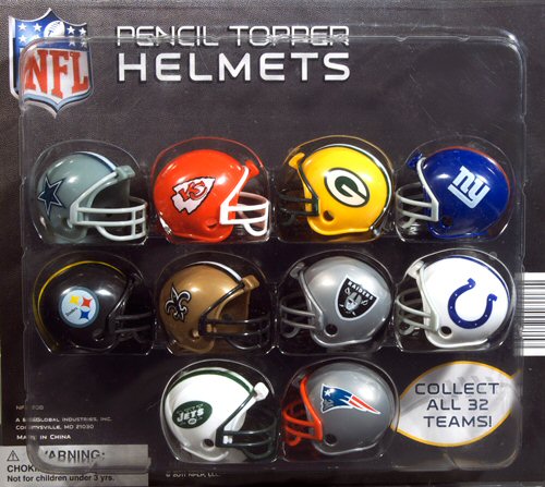 NFL Pencil Topper Helmets Vending Capsules