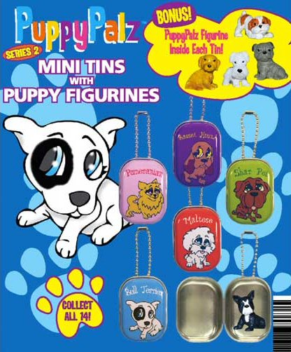 Puppy Palz Figurines in Tins Vending Capsules