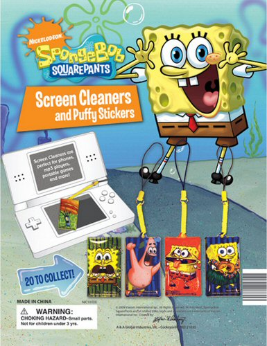 Spongebob Screen Cleaners and Puffy Stickers Vending Capsules